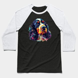 Cocker Spaniel Dog Colorfull Pop Art Design For Dog Onwer Baseball T-Shirt